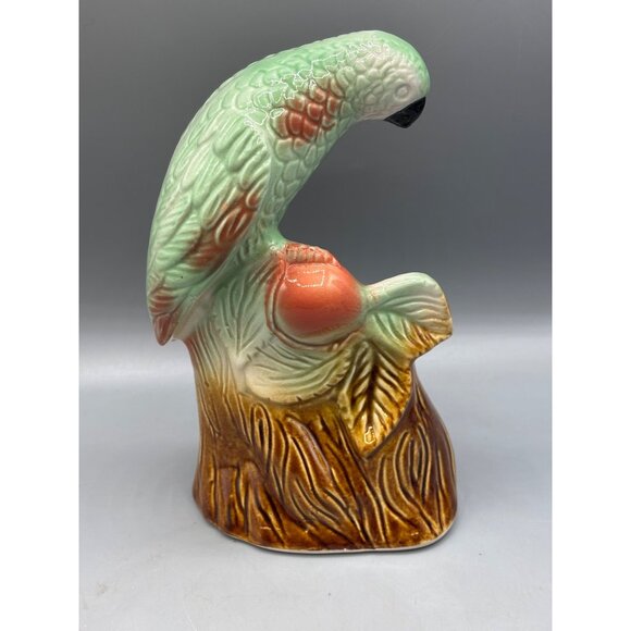 Vintage Ceramic Parrot Figurine 7" Tall Hand-Painted Mid-Century Decor Brazil - Picture 3 of 6